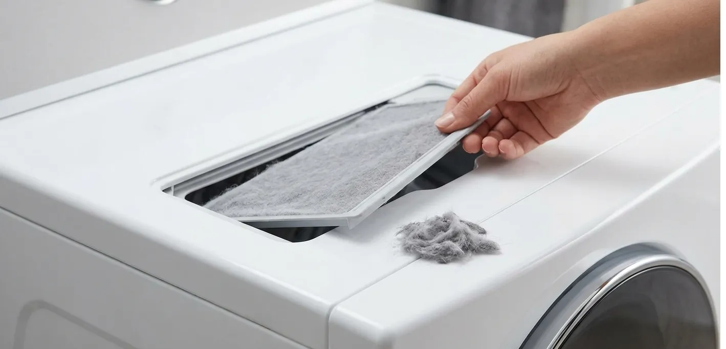 lint buildup inside dryer vent causing fire risk