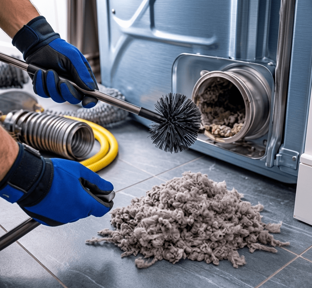 Unclogging blocked dryer vent in Naperville IL