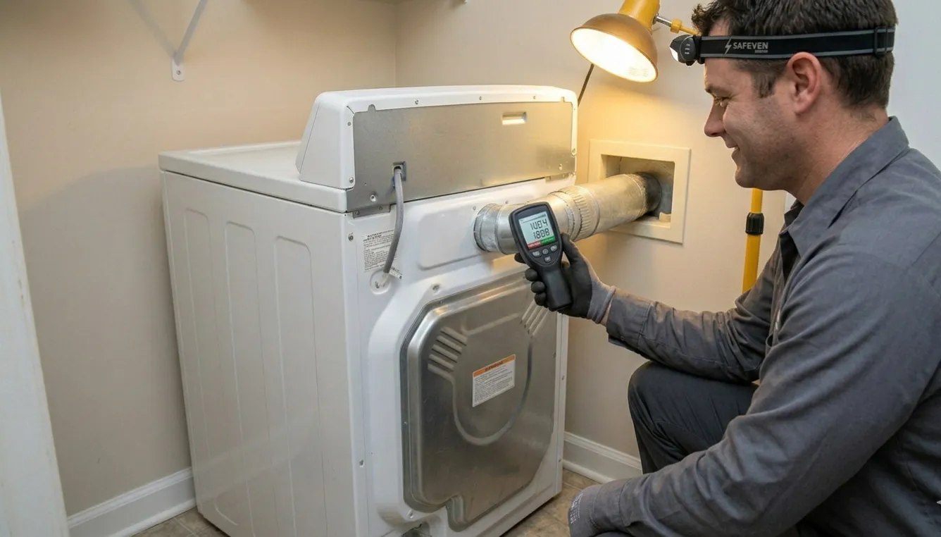 technician servicing dryer vent system in Bolingbrook home